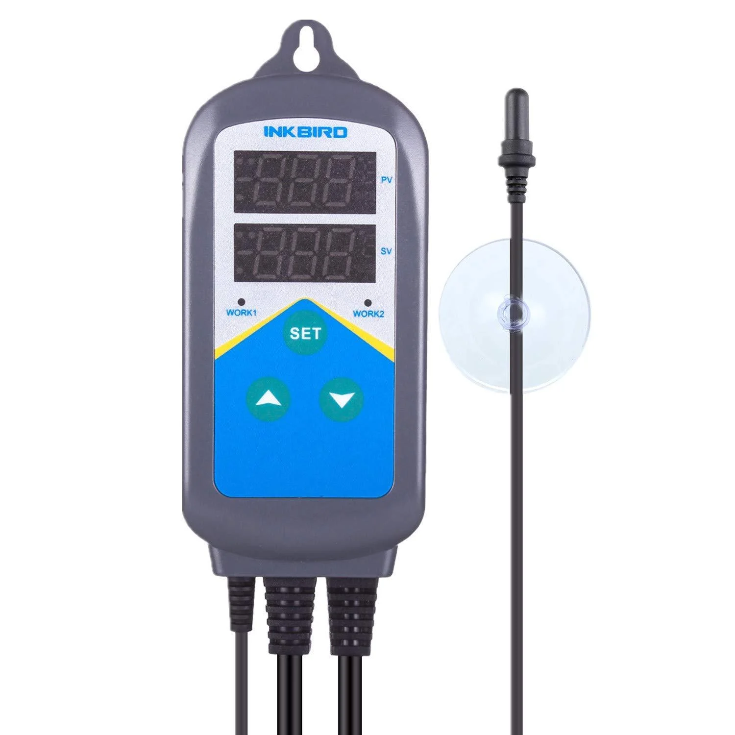 Inkbird Heating Thermostat Aquarium Reptile Submersible Probe Sensor ITC306T Relay Digital Greenhouse Temperature Controller Dual Stage Timer Switch Only Heat Plug Outlet No Cooling