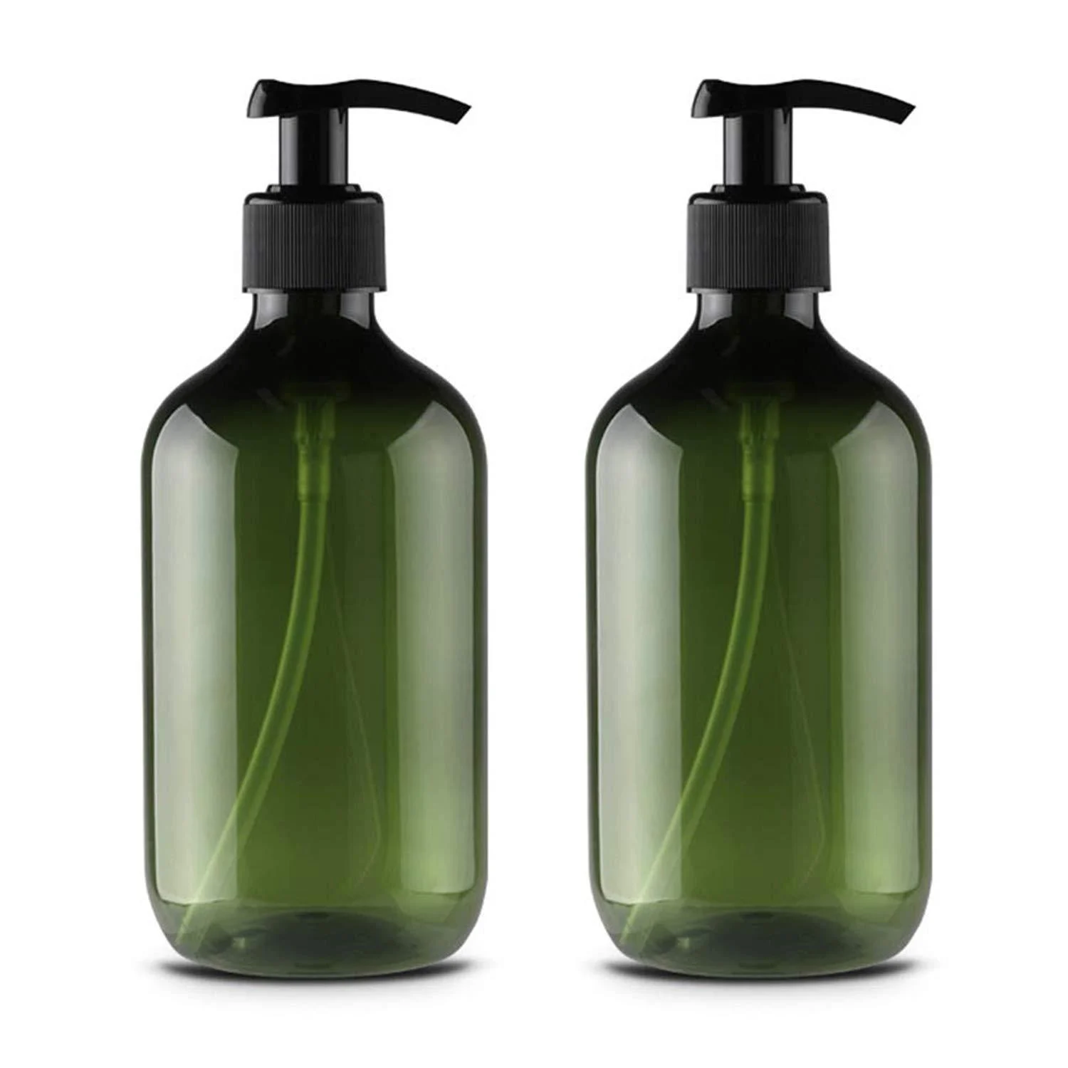JamHooDirect 2Pcs 300ml/10oz Empty Plastic Pump Bottles Refillable Lotion Shampoo Body Washing Cream Shower Gel Storage Holder Container Toiletries Liquid Dispenser (green)