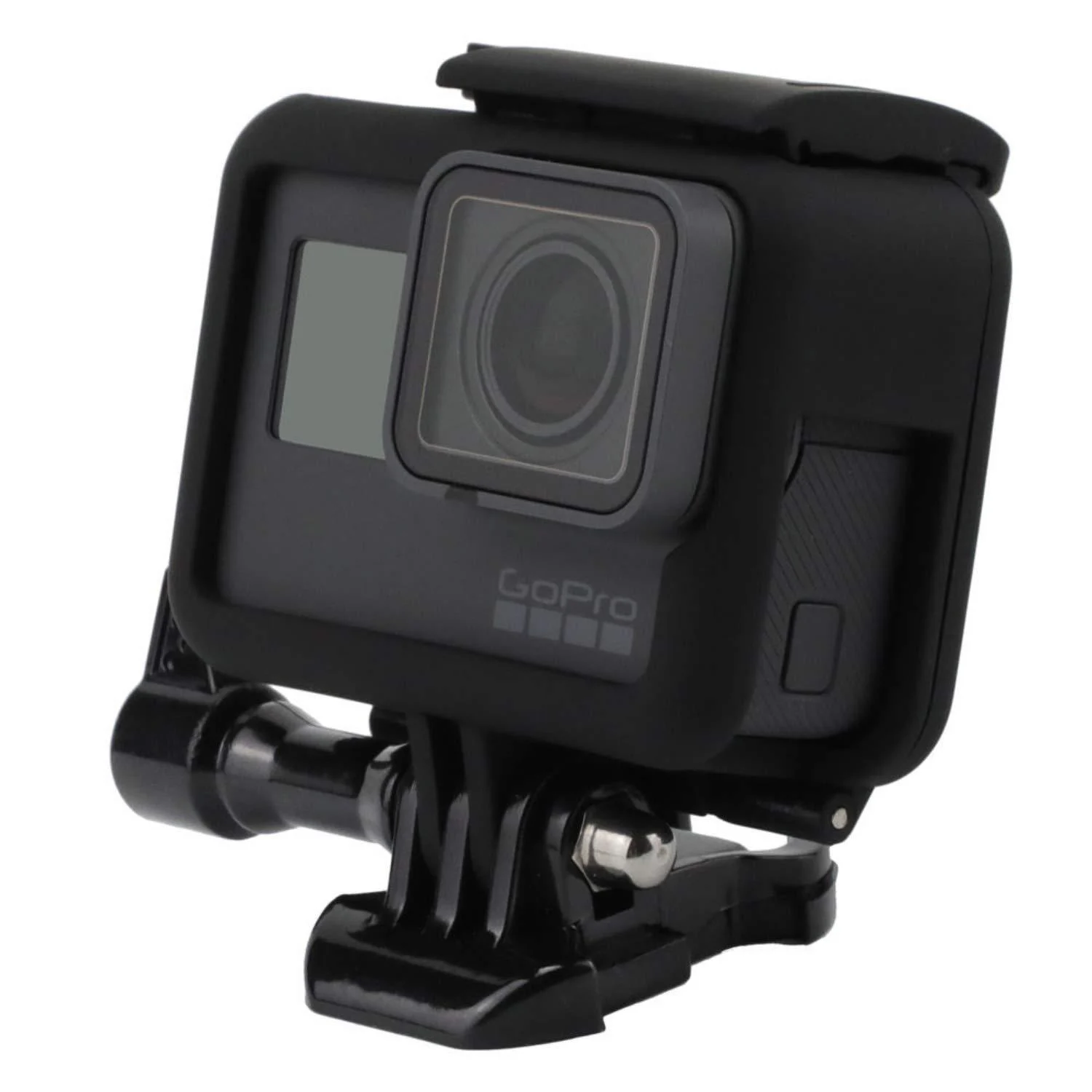 Micros2u improved model 2019 protective cover bracket with universal access compatible with GoPro Hero 7 Hero 6 Hero 5 Hi-Torque knurled screw ideal for wet or wearing gloves.