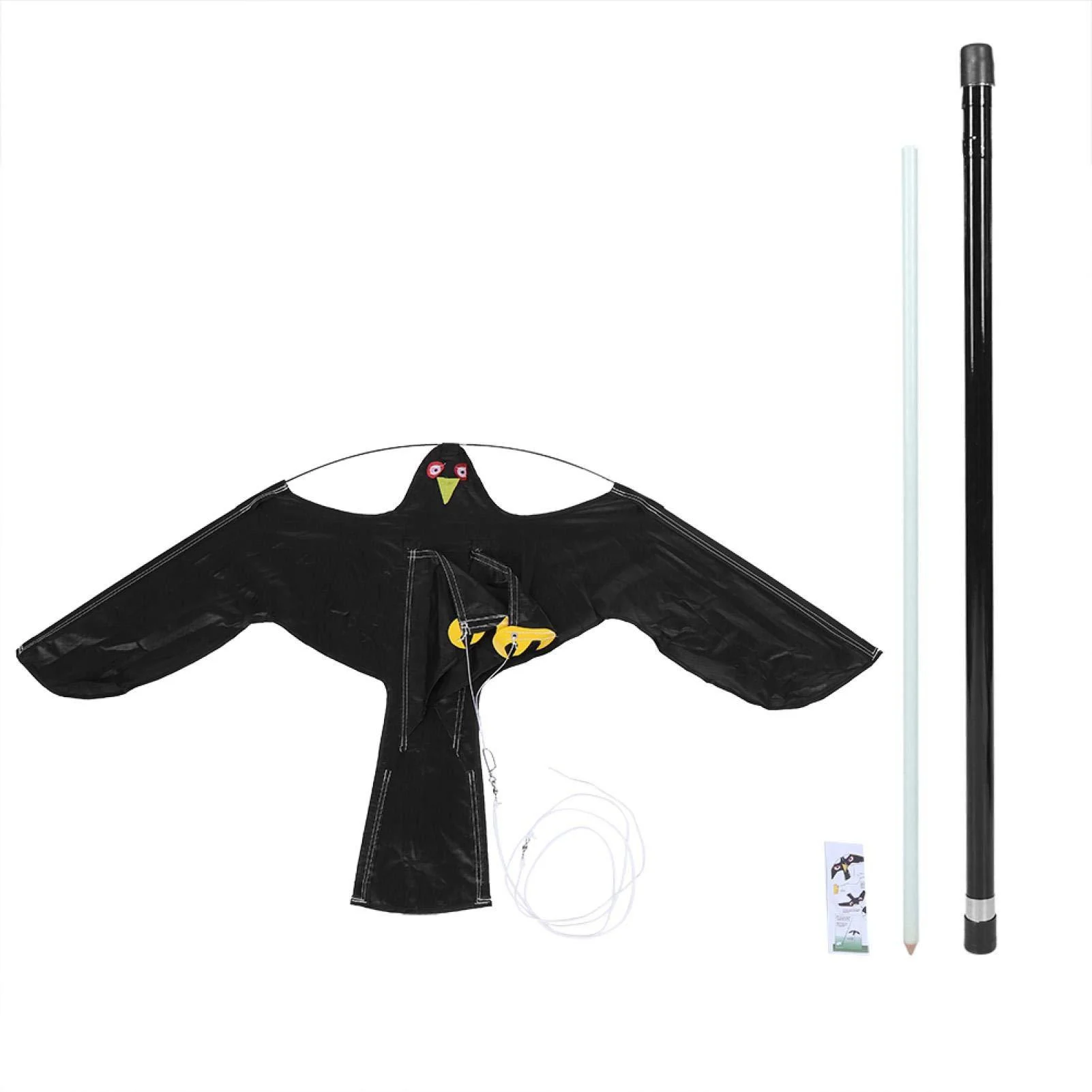 Bird Repeller Extendable Bird Repellent Scarer Flying Eagle Kite Shape with Telescopic Pole for Home Outdoor Garden Farm (7M) - EVTSCAN
