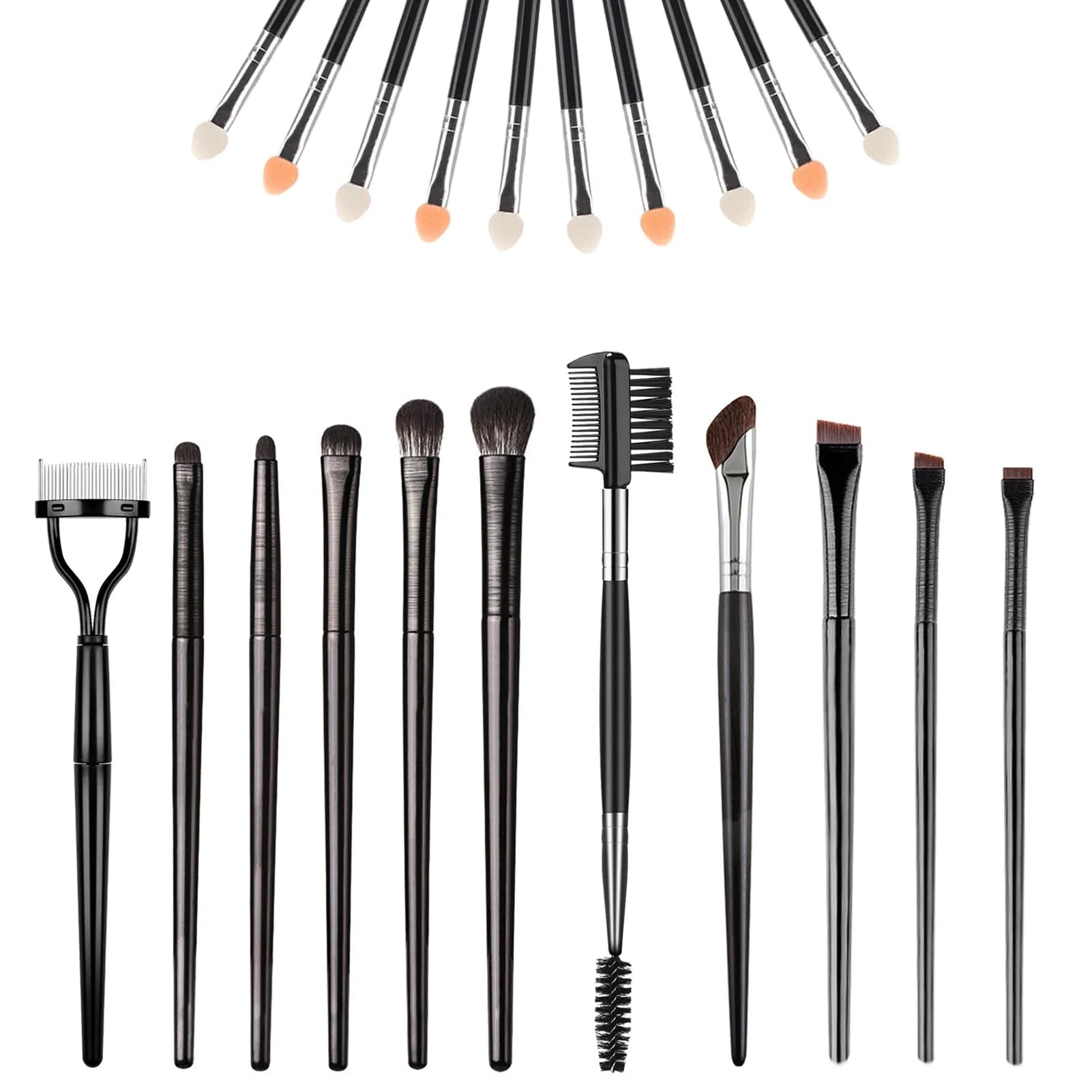 21 Pieces eyebrow brush eyelash separator eyeliner brush eyelash comb eye shadow brushes set eye shadow applicator sticks nose contour brush professional Makeup Grooming Tool Set US205 - Snmzlc