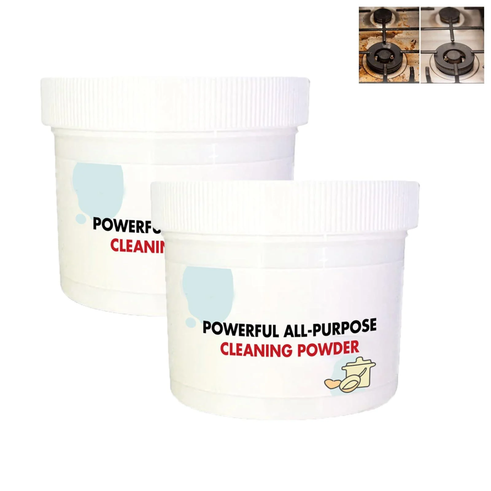 Powerful Kitchen All-Purpose Powder Cleaner Powerful All Purpose Cleaning Powder Foam Rust Remover Kitchen All-Purpose Cleaning Powder Household Kitchen Instant Stubborn Stains Cleaner (2PCS)