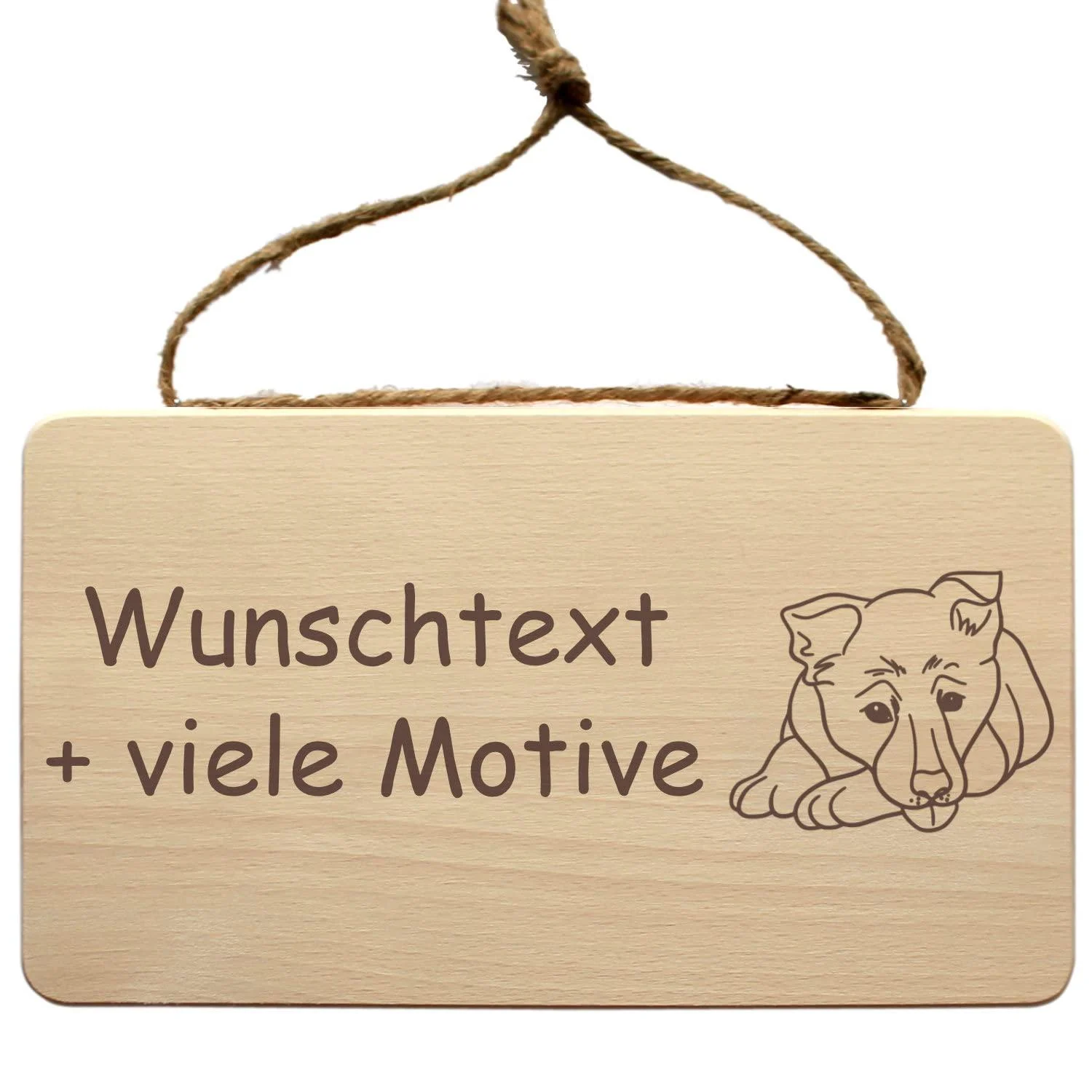 Animal sign made of wood with individual engraving - shield for dog cat horse and other animals - with a cord for hanging - wall shield door sign wooden shield wall board wooden panel (animals)