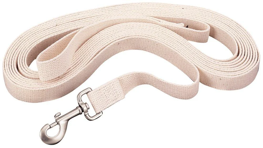 Weaver Leather Flat Cotton Lunge Line with Snap 1-Inch x 30-Feet White