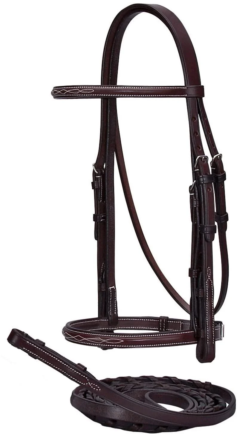 Dover Saddlery Suffolk Hunter Bridle, Brown Oversize-O/S