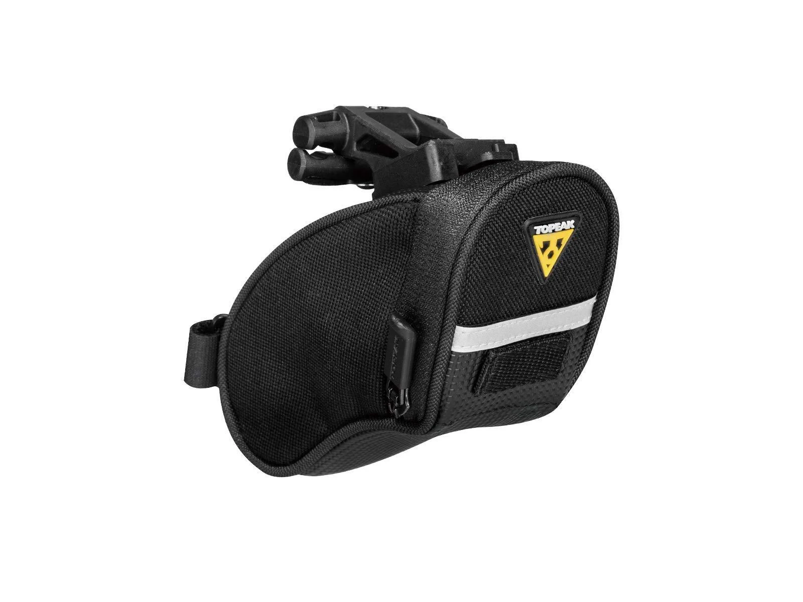 Topeak Aero Wedge Pack, w/ Fixer F11, Micro , Black, L x W x H 6.6 x 14 x 8.1 cm / 2.6 x 5.5 x 3.2