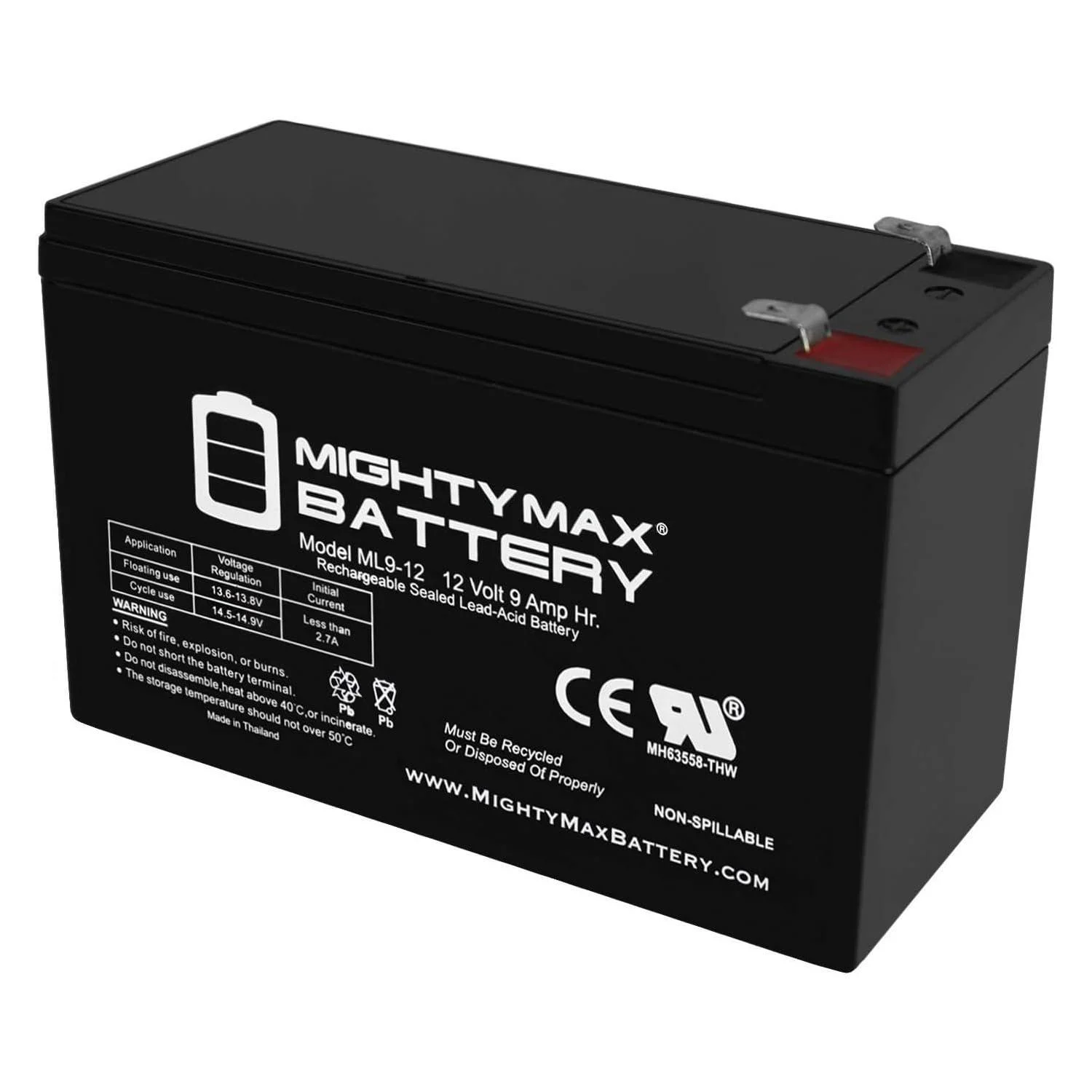 Mighty Max Battery 12V 9Ah SLA AGM Battery Replaces APC Back-UPS Pro 1300/1500