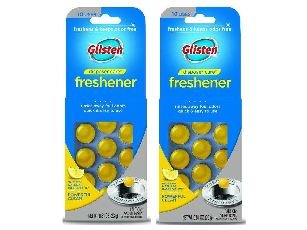 Glisten Garbage Disposer Freshener Lemon Scent 2-Pack 0.81 Ounce (Pack of 2)
