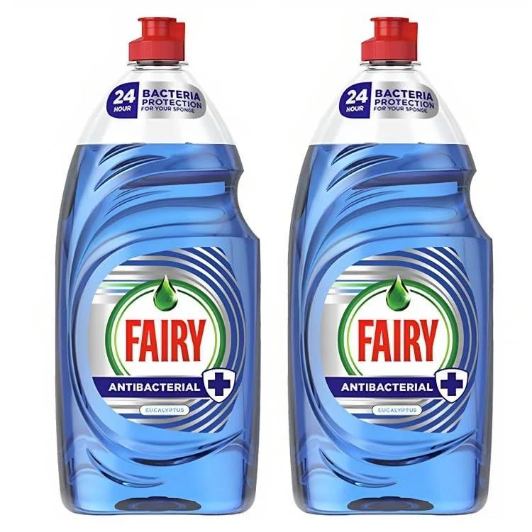 Fairy Platinum Ecalyptus Antibacterial Washing Up Dishwashing Soap Liquid - Lasts 50% Longer - New And Improved Formula - (2x870ml) 435 ml (Pack of 2)