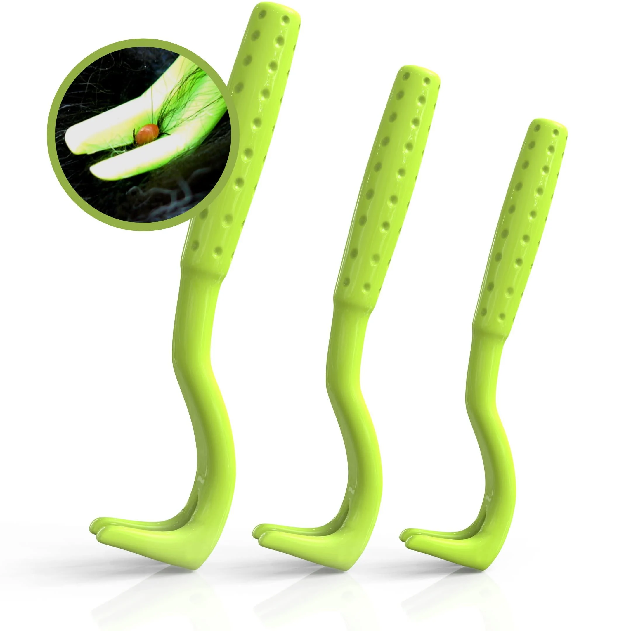 Purrcave 3 sizes tick hook set |Tick remover for dogs cats & horse |Teck lever without risk of crush |Alternative ticks medium tweezers pliers