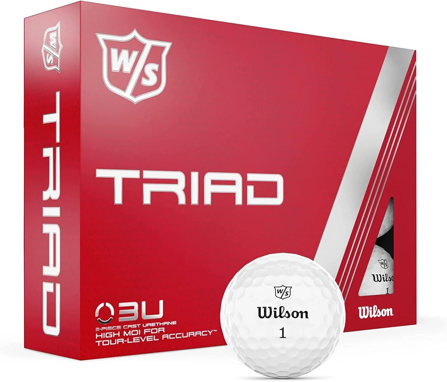 WILSON Staff Triad and Staff Model Golf Balls - 12 Pack Triad White