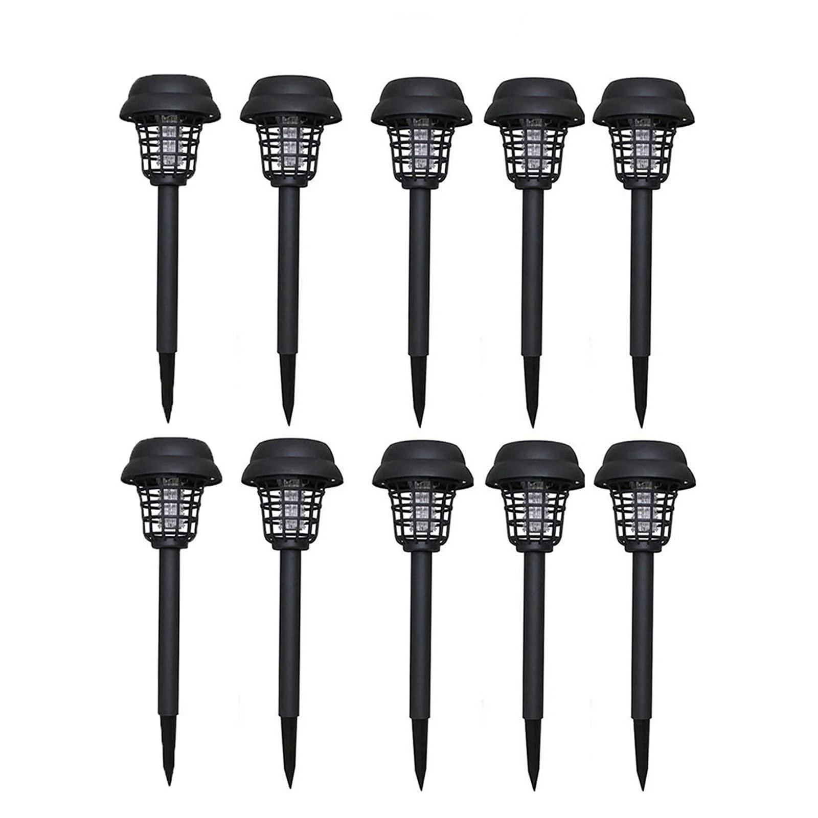 Mosquito Pest Bug Zapper Solar Powered LED Light Insect Killer Lamp for Indoor Outdoor Use 360-400mm ray of Light Easy to Install--No Charging No Wiring Required. (Black 8) Black 8