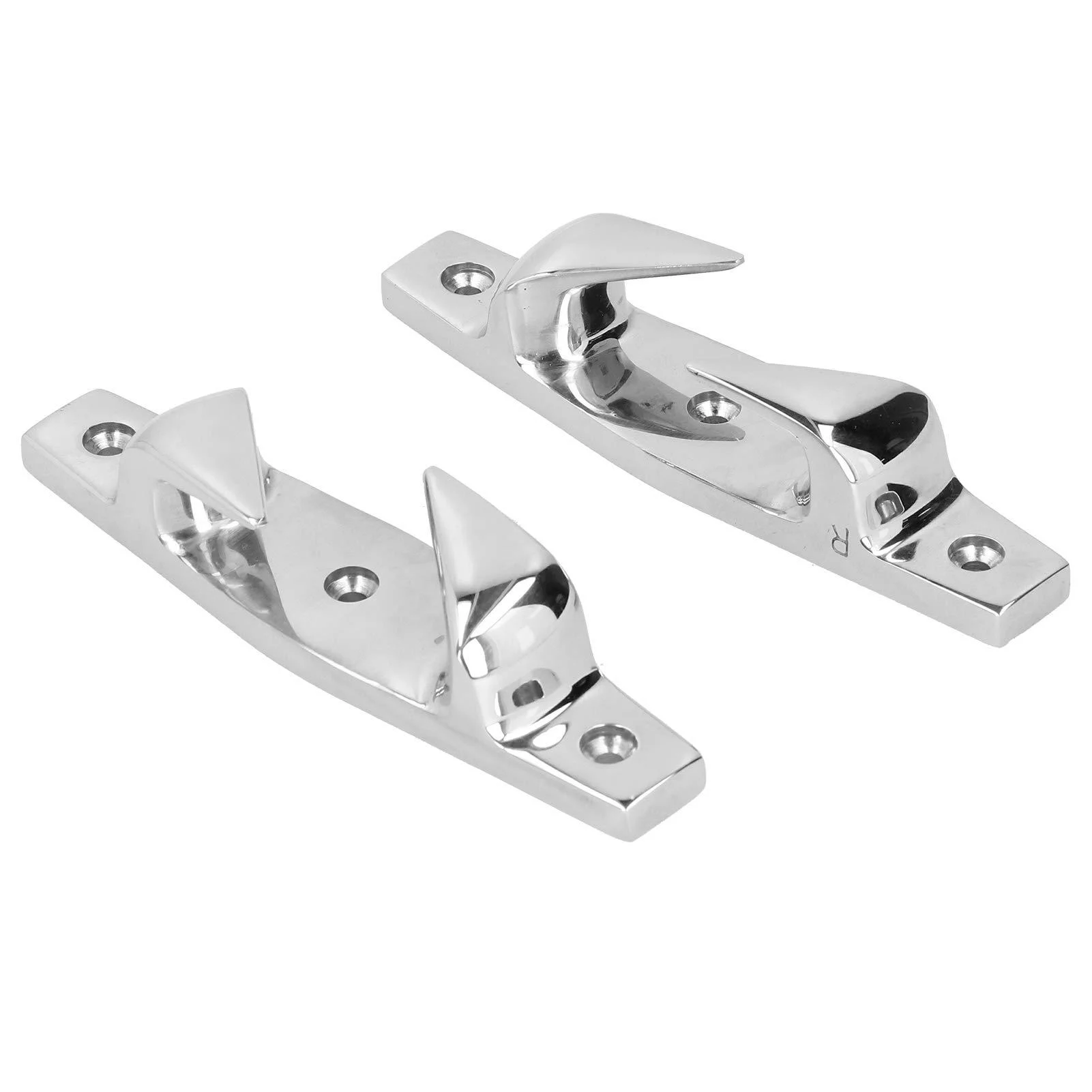 Mooring Cleat, 2pcs 6in Anchoring Mooring Cleats Left and Right Hollow FairStainless Steel Marine Boat Ac for Fair Boat Mooring Cleat Mooring Cleat Boat Bow Chocks Boat Fair Anchoring Parts Dock - Akozon