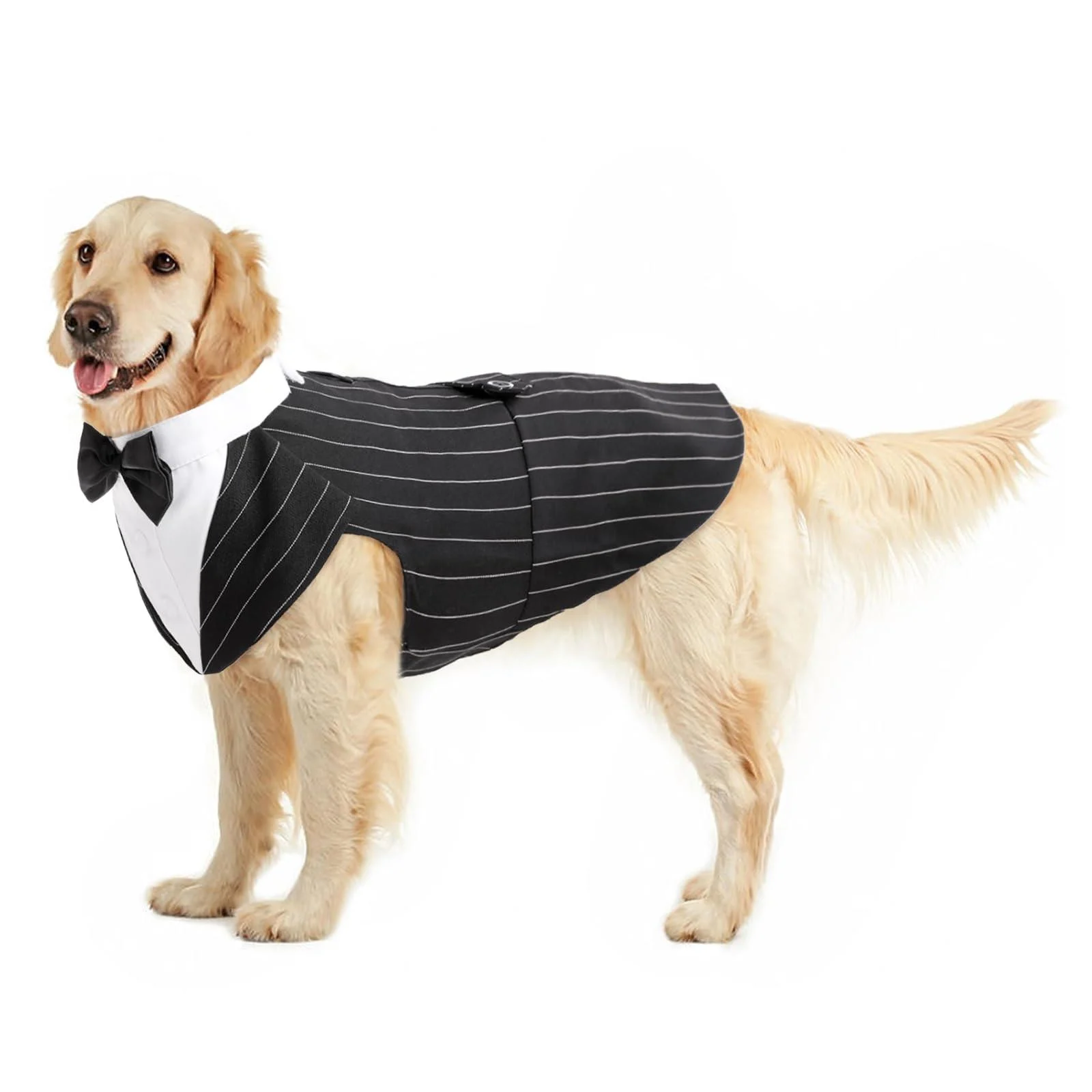 Dog Tuxedo Smoking Dog Wedding Outfit Dog Fly Wedding S-XXL Dog costume Small/Medium/Large Dog Suit (Strip XXL) XXL (1 Sack) Strip