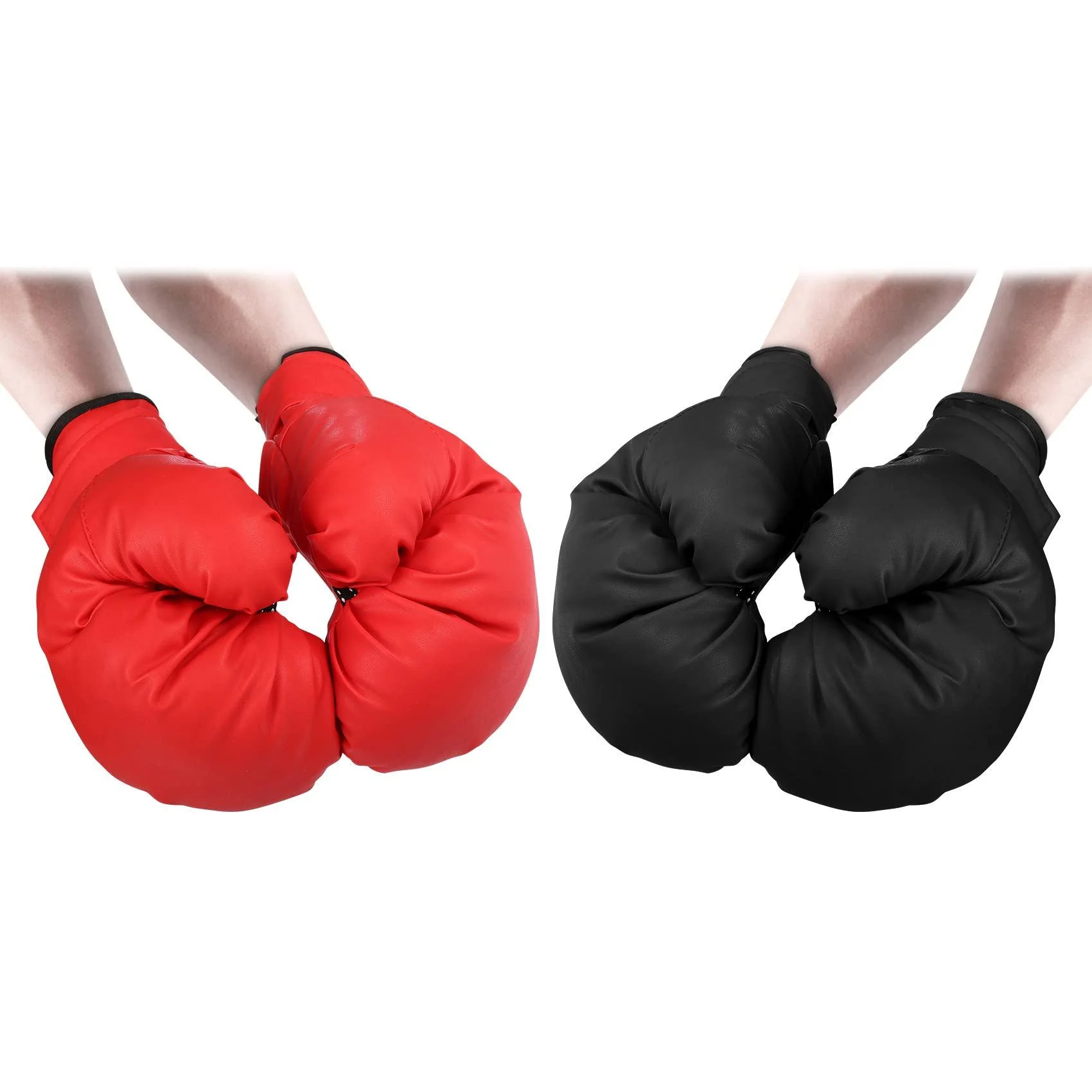 Boxing Gloves for Men and Women, 2 Pair Adult Boxing Gloves, Punching Gloves, Professional Training & Sparring Kick Boxing Gloves Training Glove Set Punching Bag Mitts, Black+Red, 2 Pair - Ftabernam