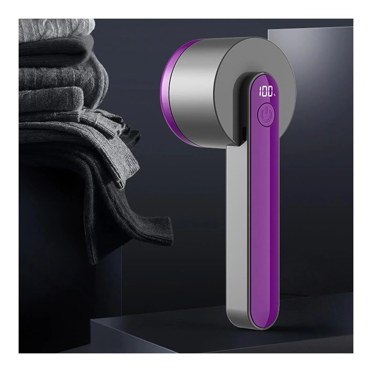 Rechargeable Fuzz Remover Fabric Shaver for Clothing Electric Lint Remover with 6 Leaf Blades Lint Shaver Sweater Shaver Fabric Deffuzer Couch Pilling Remover Trimmer for Furniture Pills Purple - pxwodoft