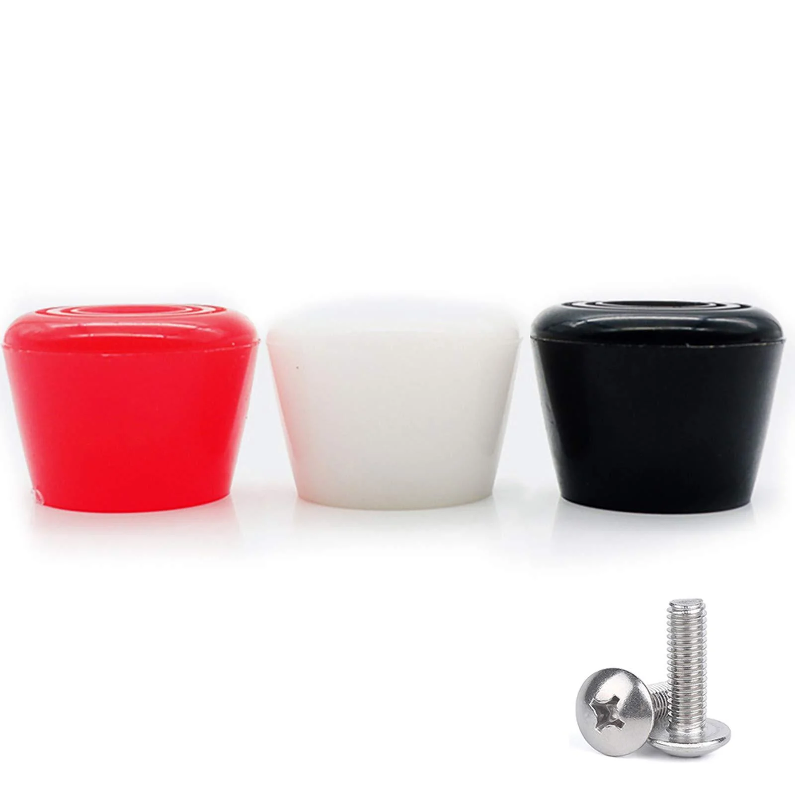 VAKA PU Rubber Roller Skate Toe Stoppers 1 Pair with Screws White