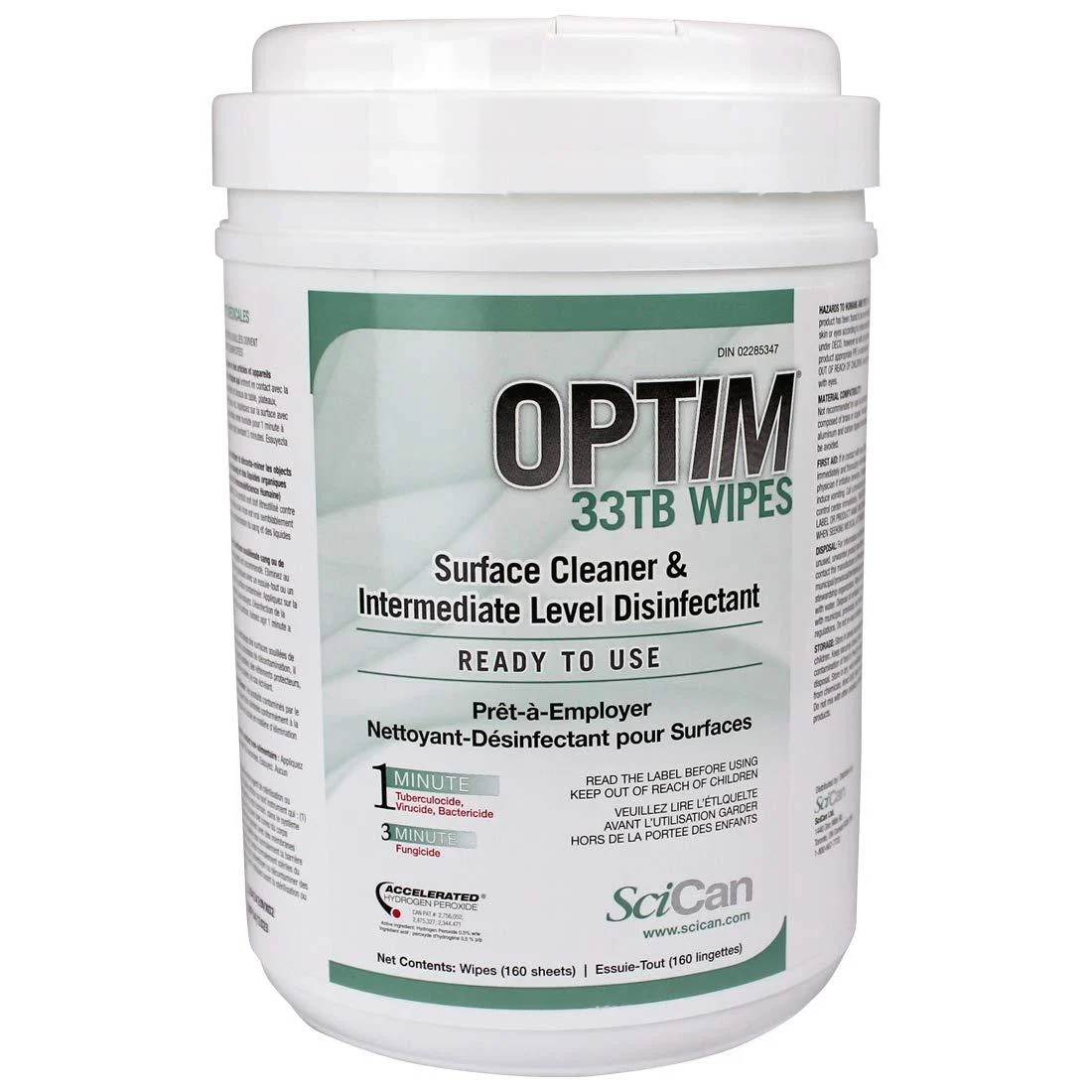 OPTIM 33TB Unscented Disinfectant Wipes - SciCan