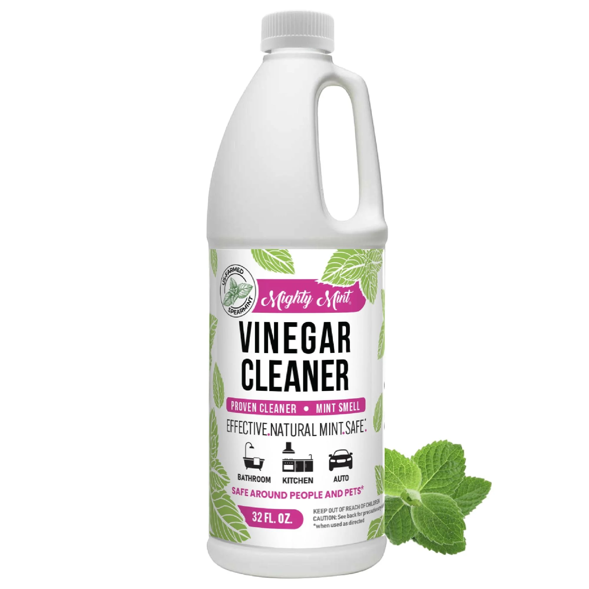 Mighty Mint Vinegar Cleaner Non-Toxic All-Purpose Cleaning for Household Surfaces Natural Mint Scent 32oz