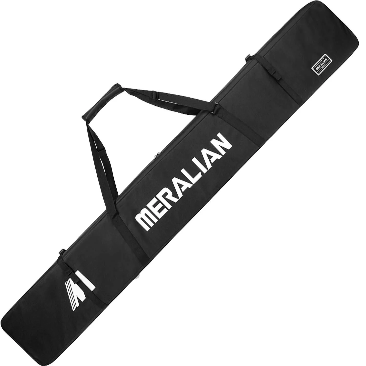MERALIAN Padded Ski Bag,Waterproof Full Padded Single Ski Travel Bag with Adjustable Shoulder Strap. BLACK 170 cm