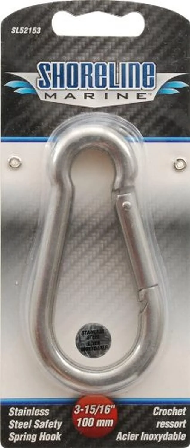 Shoreline Marine Stainless Steel Safety Spring Hook, 3-15/16-Inch