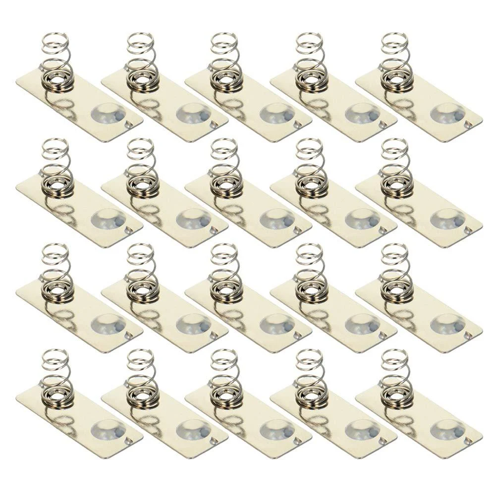 Jutagoss 50 Pcs AA Battery Positive Negative Conversion Spring Contact Nickeling Plate 24x11x0.3mm Battery Spring Plate 24x11mm negative/Positive