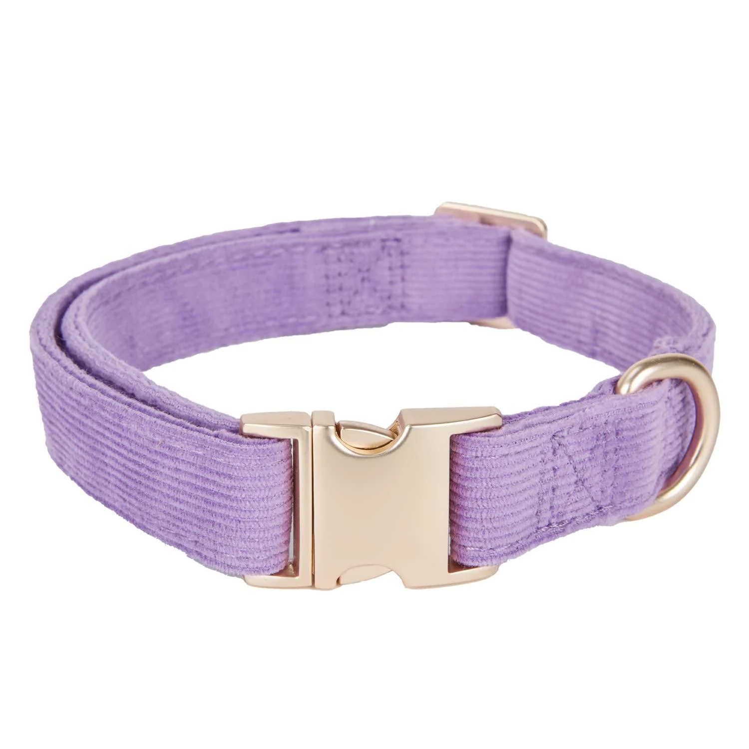 YUDOTE Ultra-soft dog collar natural cotton cord for small dogs with sensitive skin lilac S (1 pack) lilac