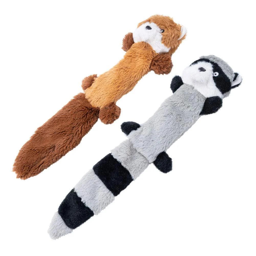 JOYELF Plush Squeaky Dog Toy Cuddly Toys for Dog Fox and Raccoon with Crinkle Paper Fox Raccoon
