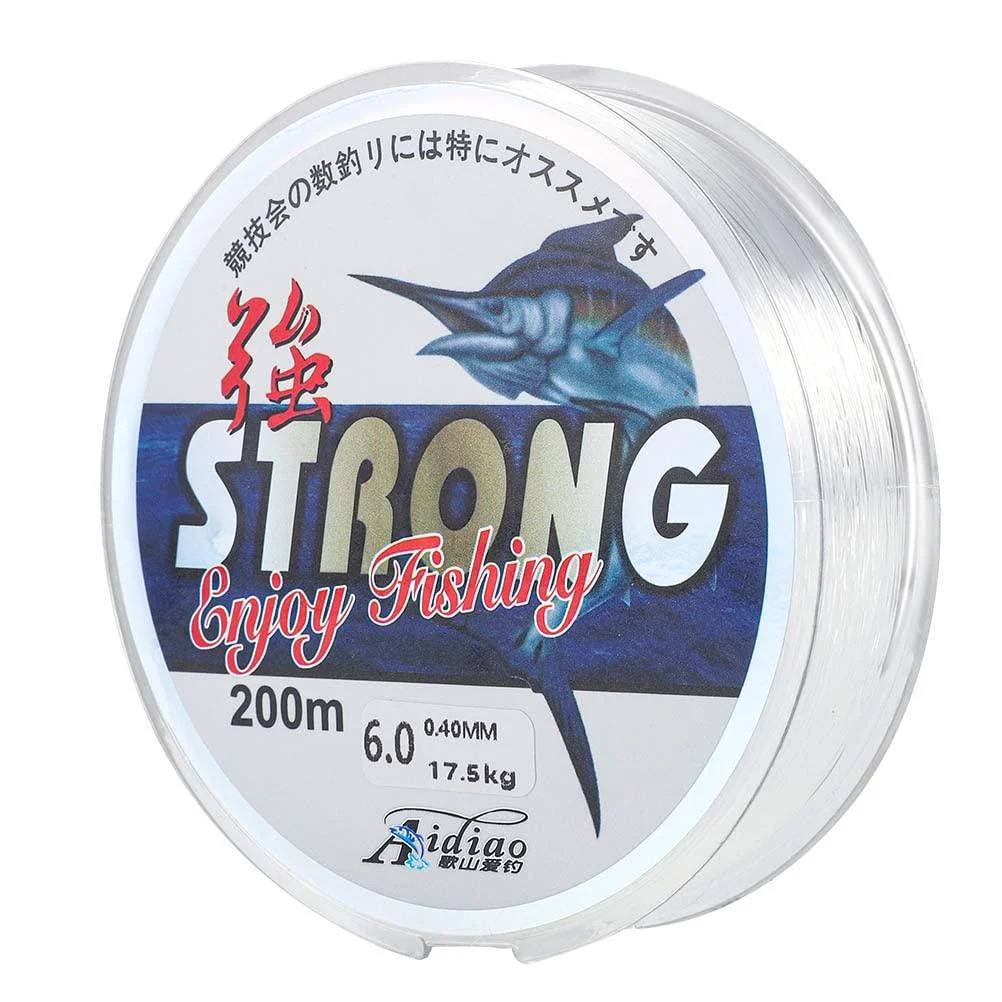 Fishing line 0.4 mm nylon fishing line strong transparent fishing line monofilament for sea fishing 200m - jjshund