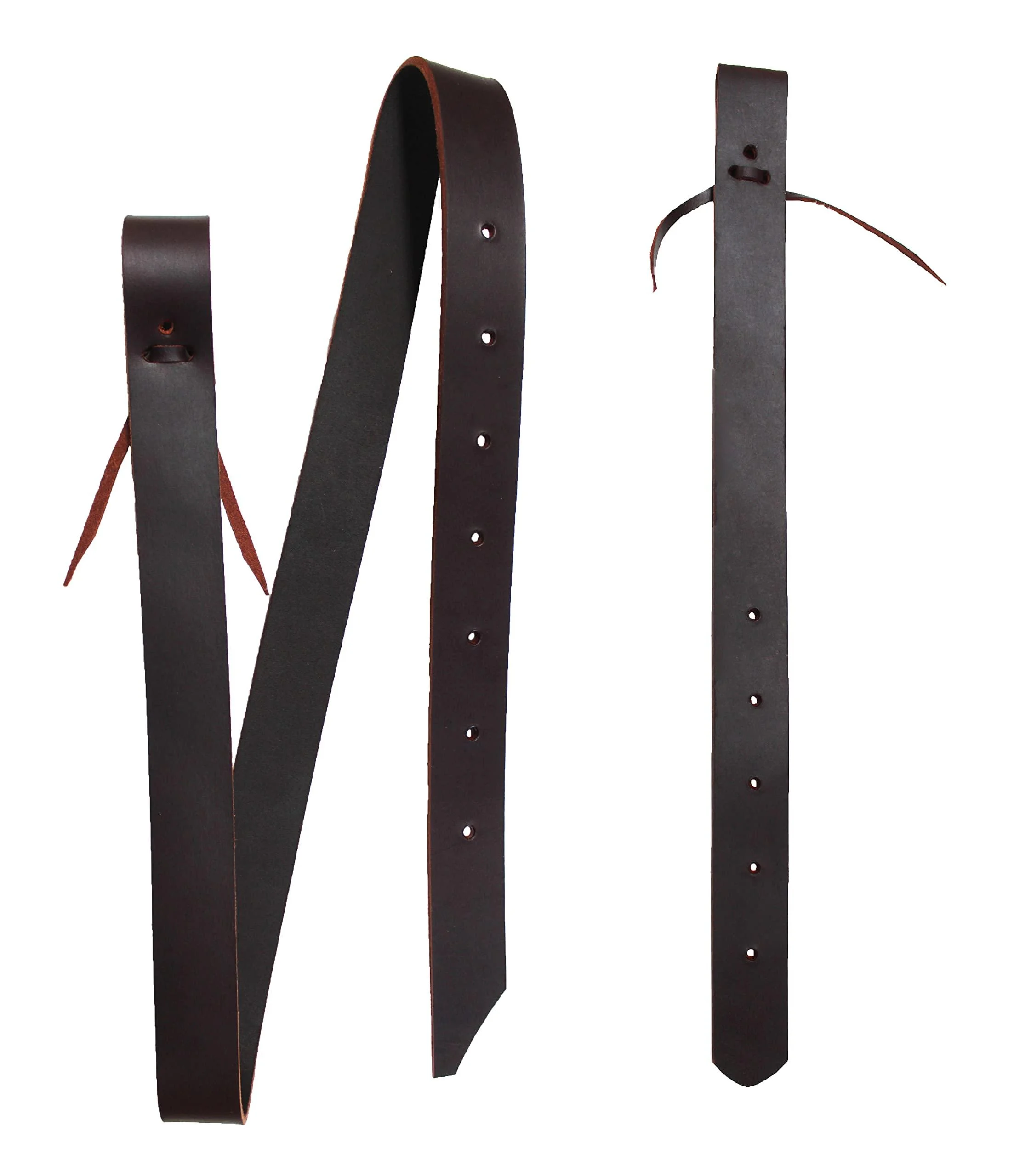 Horse Horse Western Saddle Leather Off Billet & Cinch Strap Set w/Holes 40425 Brown - CHALLENGER