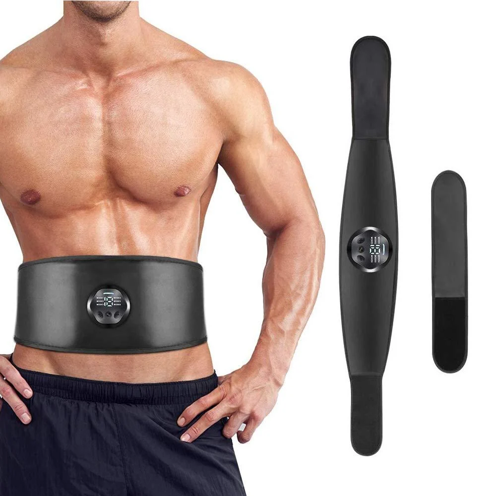 Sielife ems muscle stimulator ABS trainer belt belly trainer stimulator toner tummy tummy belt trainer fitness training gym workout for men women (no need replacement pads or gel)