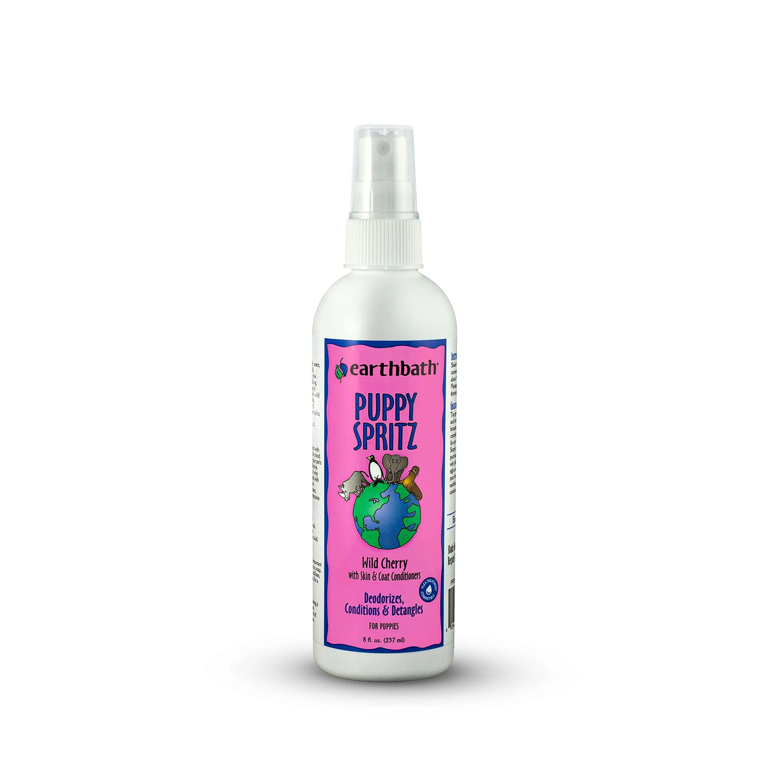 earthbath Puppy Spritz, Dog & Puppy Deodorizing Spray, Wild Cherry, 8oz Detangles, Deodorizes & Conditions Made in USA 8 Ounce