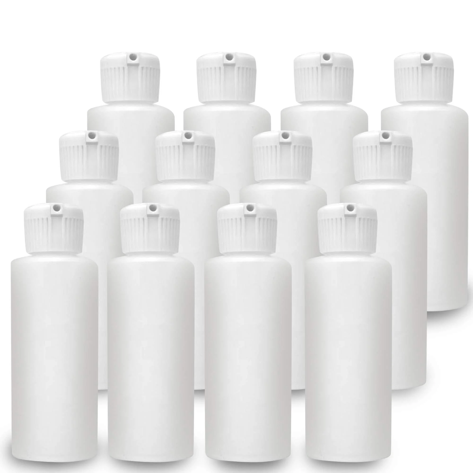 Romeriza 12 Pack Refillable Empty Cylinder Plastic Bottles With Flip Cap (1 oz) 1 Ounce - Onisavings