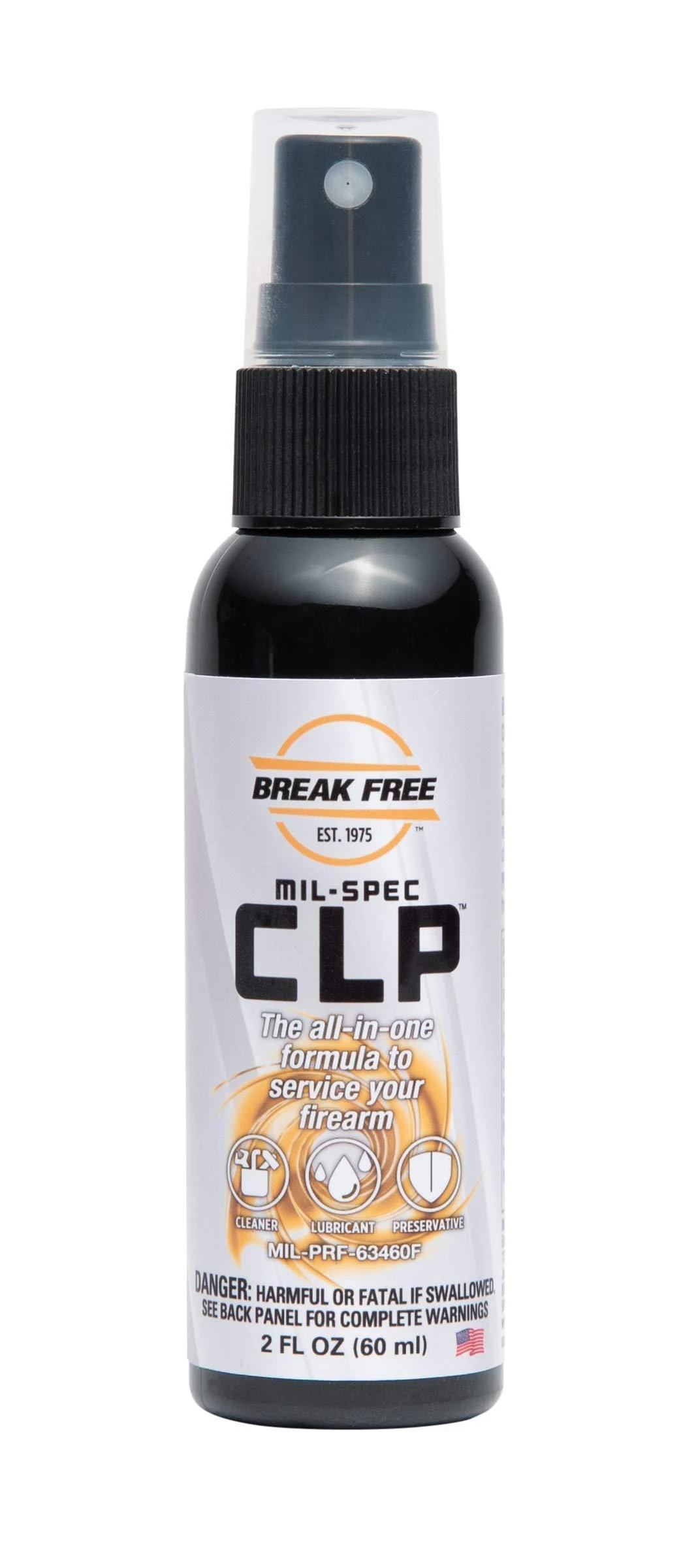 BREAK FREE MIL-SPEC CLP Cleaner Lubricant and Preservative Gun Cleaner, Spray Bottle, Synthetic Oil, 2 Ounces