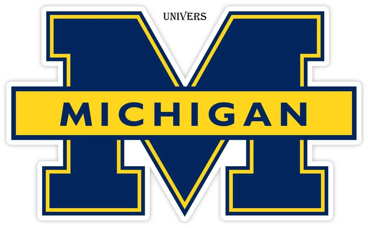 Michigan Stickers University of Mich Vinyl Decal (Choose Your Size) Football Michigan Wolverine Vinyl Sticker Die ut, M Team Logo Blue (3 inch - Longer Side)