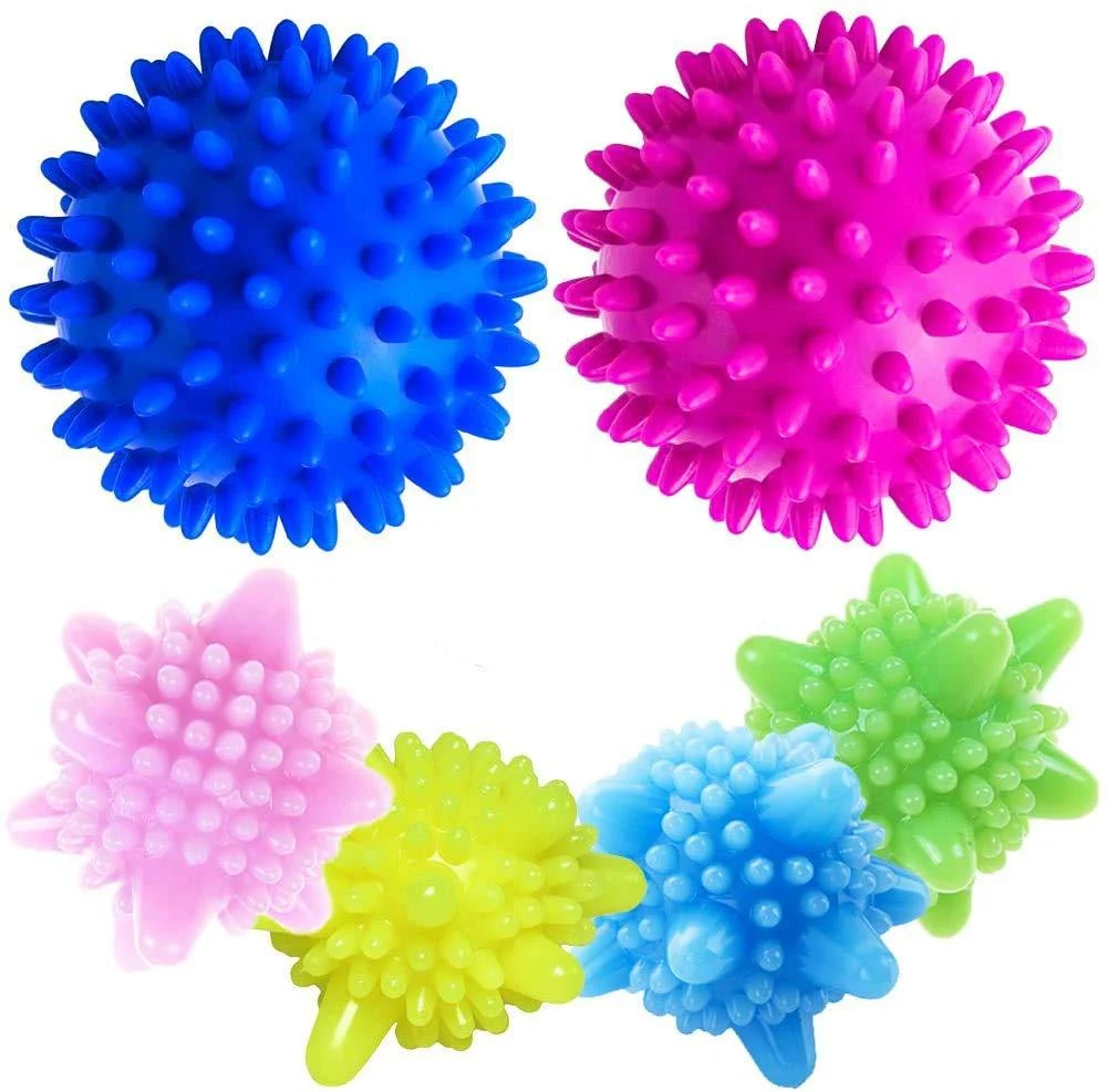 WENTS Tumble Drying Balls 6pcs Solid Laundry Ball Washing Ball Decontamination Anti-Winding Reusable Laundry for Dryer Colorful Plastic