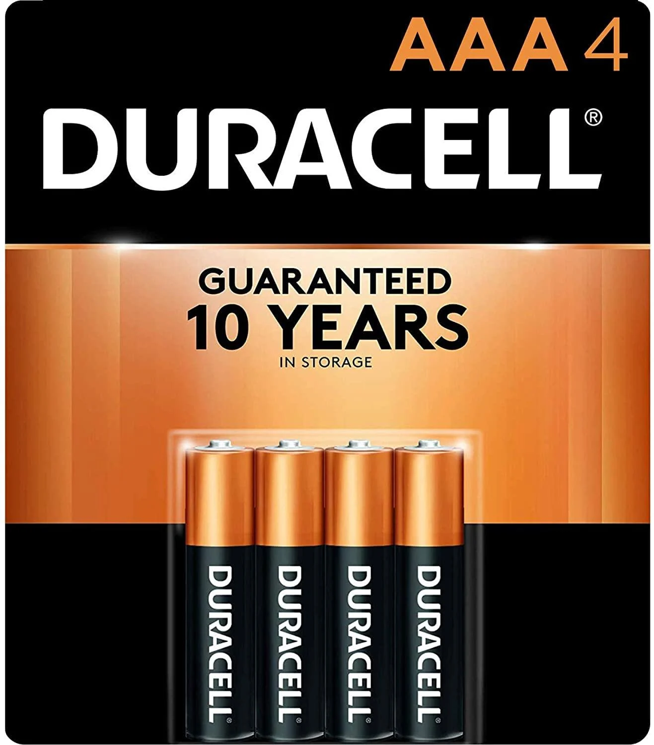 DURCEL Duracell Alkaline Battery Size AAA 1.5 V Card 4 4 Count (Pack of 1)