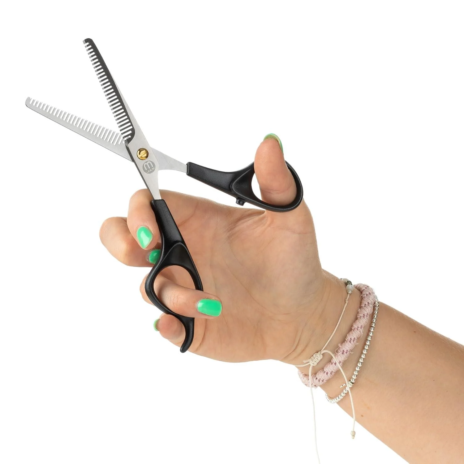 Mikki Dog Cat Double Thinning Grooming Scissors - Pet Shears with Toothed Blade for Thick Coats