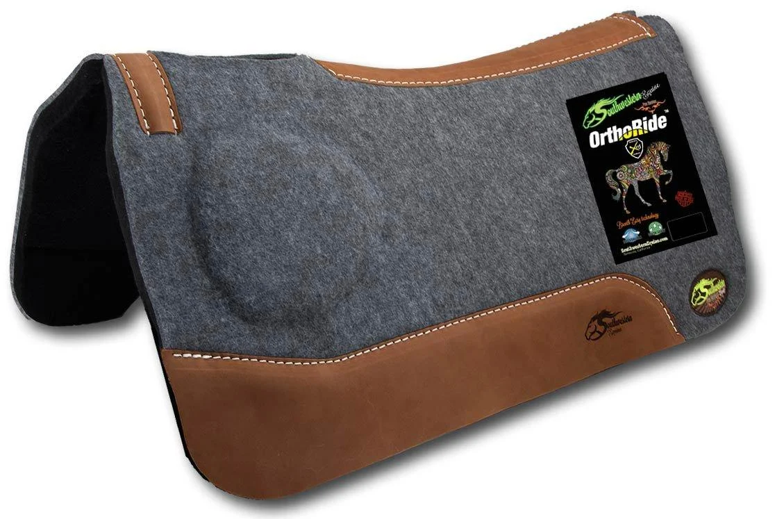OrthoRide Correction Saddle Pad Western Saddle Pads - Made in USA 31 x 32 Natural Leathers