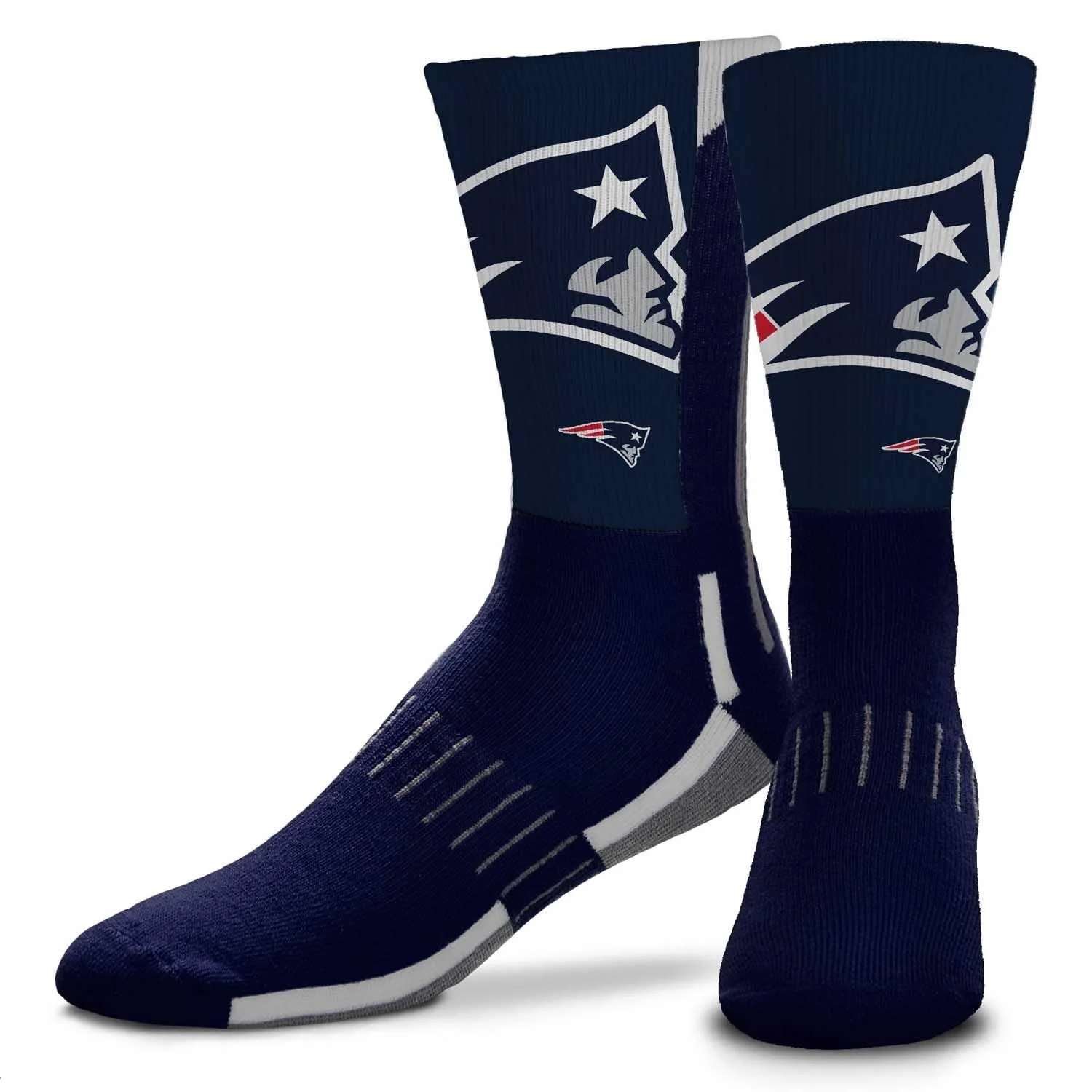 FBF NFL Youth V Curve Team Crew Socks, Footwear for Boys and Girls, Game Day Apparel New England Patriots - Team Color