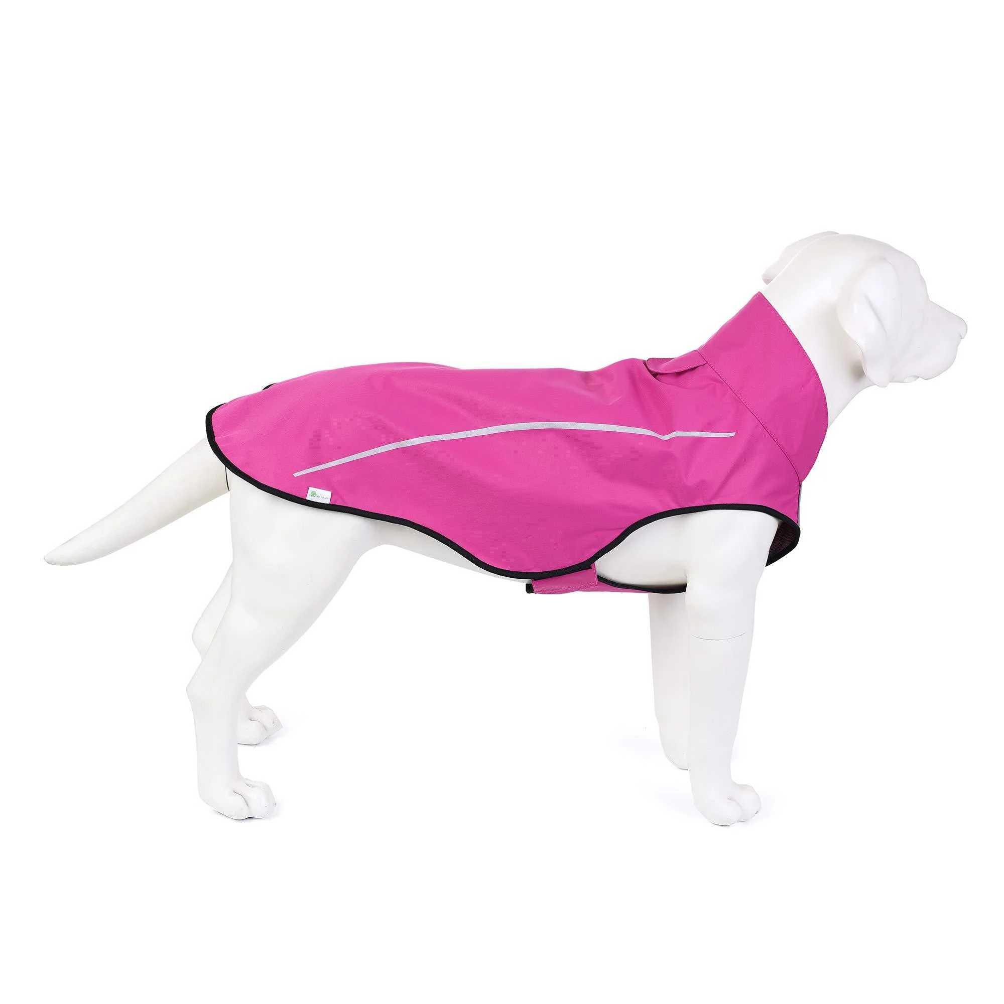 Mile High Life Hundersmantel Adjustable waterproof pet clothing light rain jacket with reflective strip Easy entry -level closure (M Pink) medium pink