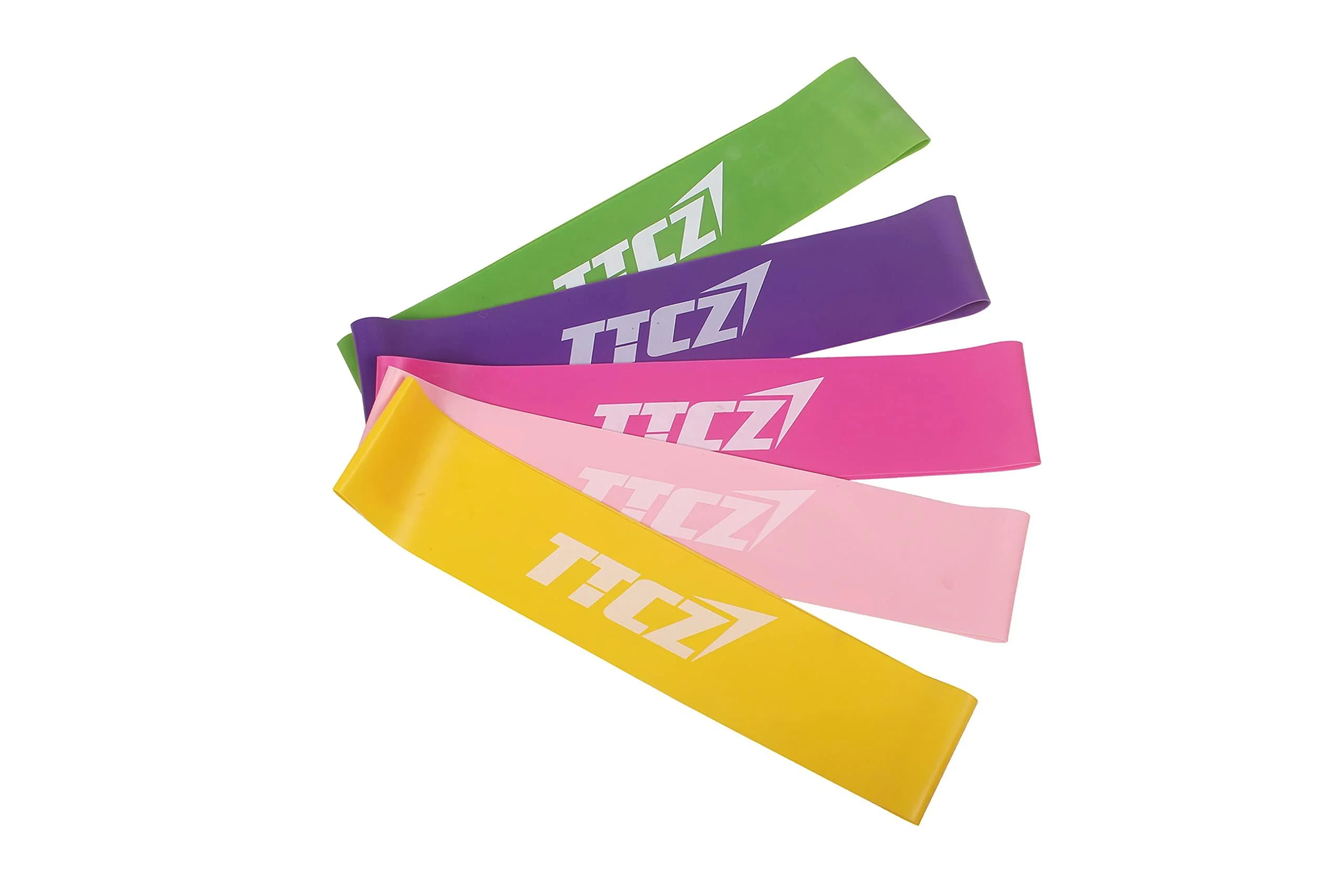 Resistance Loop Exercise Bands with Carry Bag| Workout Loop Bands for Body Workout Fitness Stretch| Set of 5 19.7 Loop - TTCZ