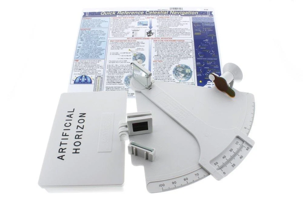 Davis Sextant Mark 3, Celestial Navigation 132, Davis Artificial Horizon 144 Bundle (3 Items) - Davis Instruments