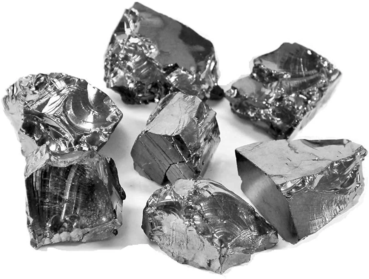 Shungite Elite Stones for Water Purification and Jewelry Making, 50 GMS of Shine Raw Elite Noble Shungite Detoxification Stones| Natural and Authentic Nuggets from Karelia, Russia - PACHAMAMA ESSENTIALS