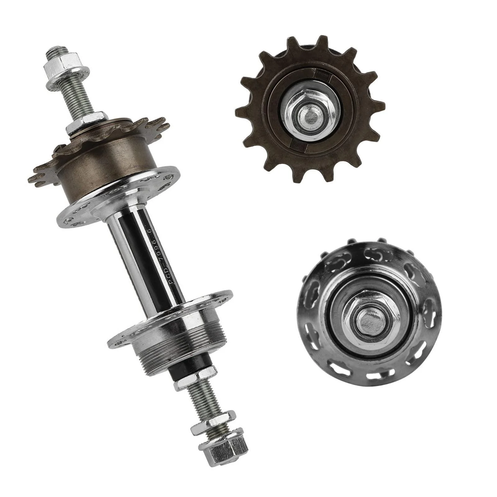 Bike Rear Wheel Hub, Universal Bike 36 Holes 14T Rear Wheel Hub, Solid Axle Metal Disc Rear Hub Set, Bicycle Fittings, Fit for V-brake, Holding Brake, BMX, Single Speed Bike
