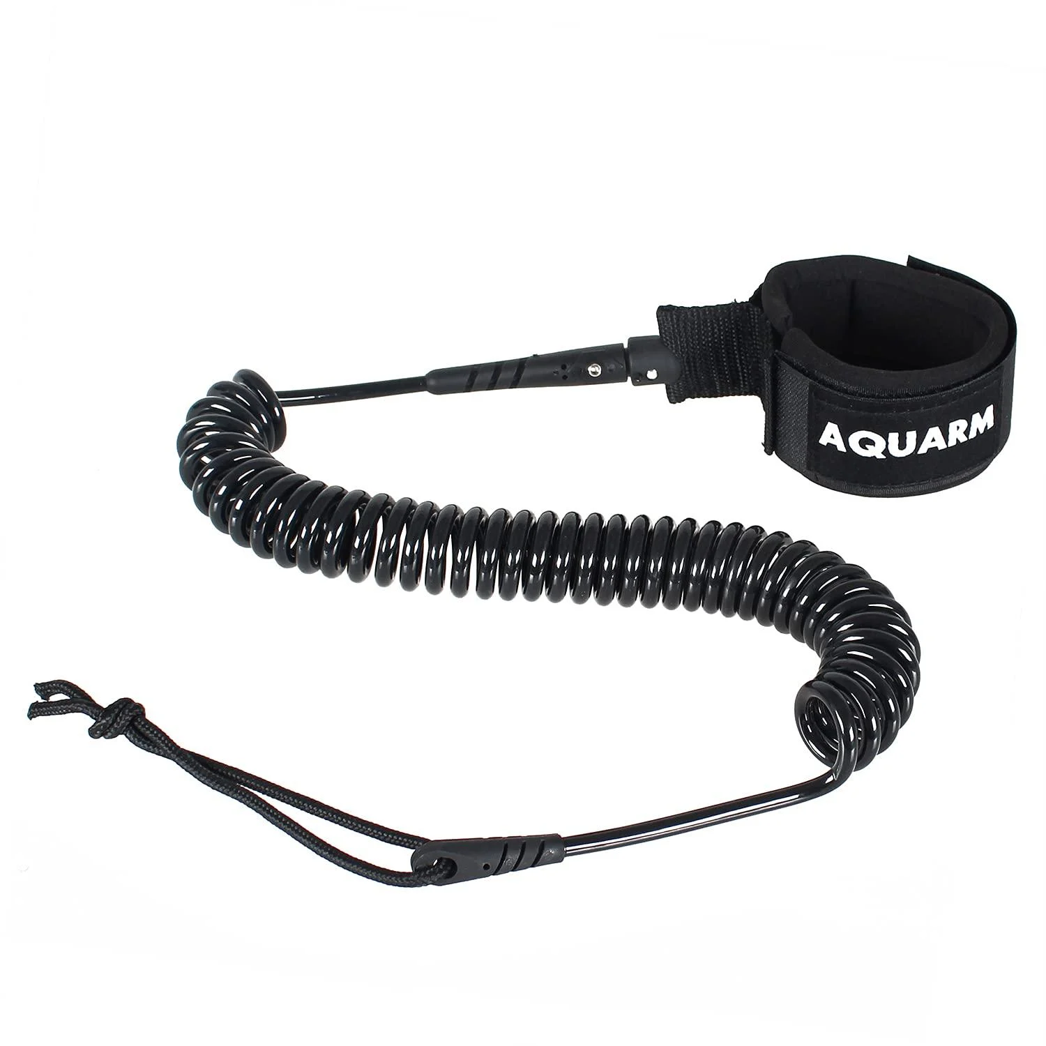 AQUARM Premium Coiled Surfboard Leash, 11 feet SUP Leash Leg Rope, Stand Up Paddle Board Leash for All Types of Surfboards Black