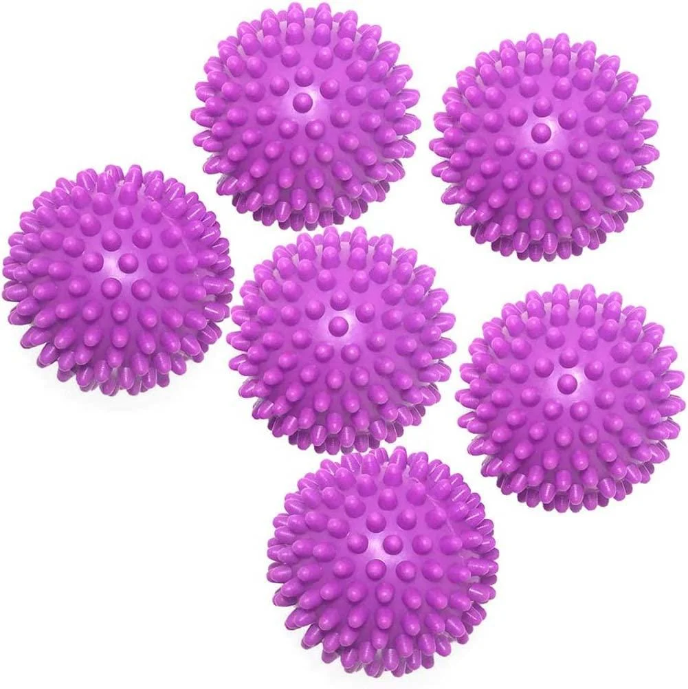 Reusable Dryer Balls Tumble Laundry Wash Balls Non Melt Dryer Balls for Speeding Drying and Reducing Creases for Clothes (Purple) - Saibit