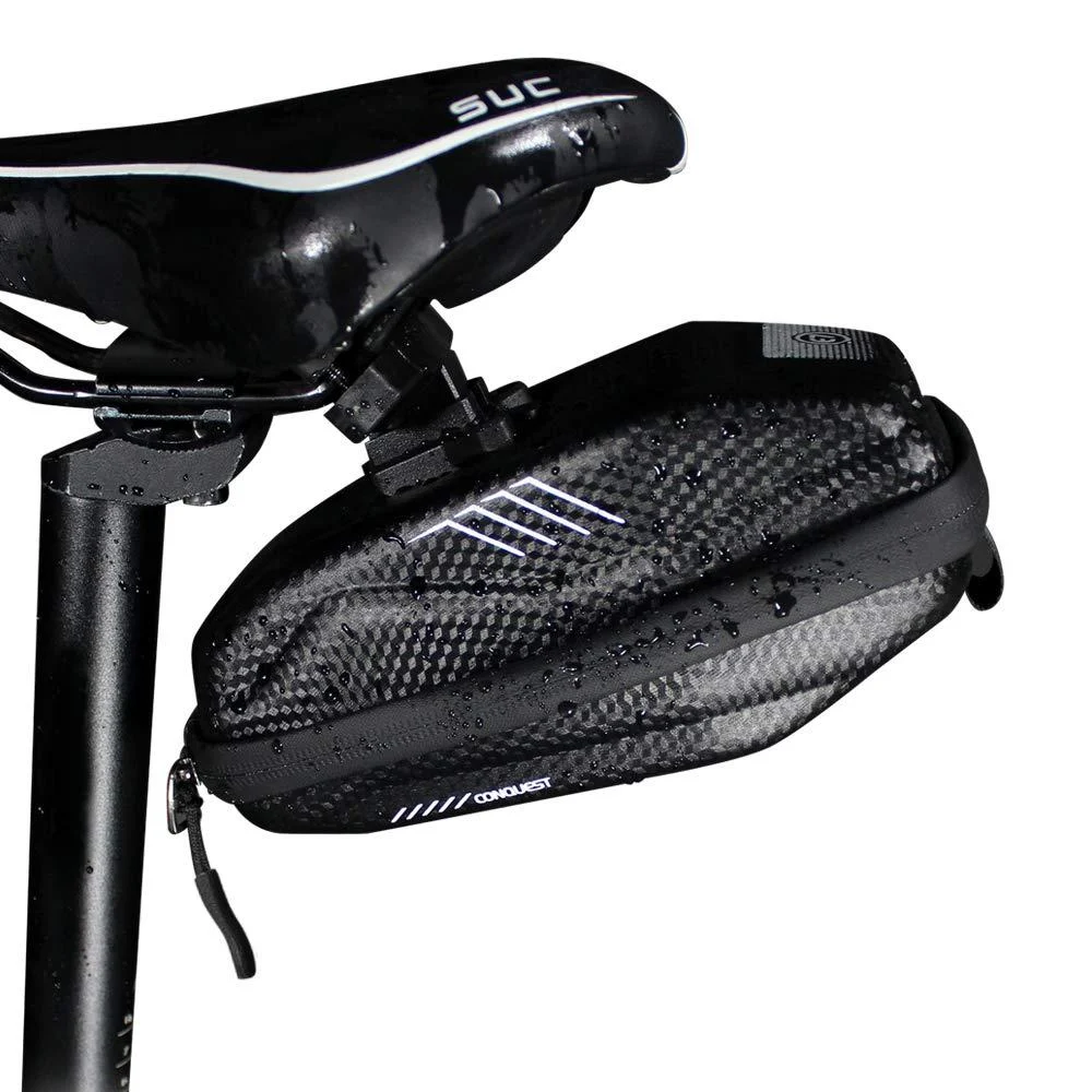 MOZOWO Bike Saddle Bag, Waterproof Bike Under Seat Pack Rear Bag Pannier Storage Bag Mountain Road MTB Bicycle EVA PU Saddle Bag, Bicycle Repair Tools Pocket Pack Cycling Pouch with Reflective Stripe