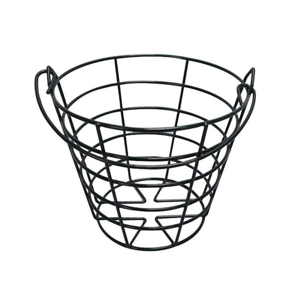 Crestgolf Stainless Metal Golf Basket Golf Ball Container Ball Bucket, Holds 50 Balls. black