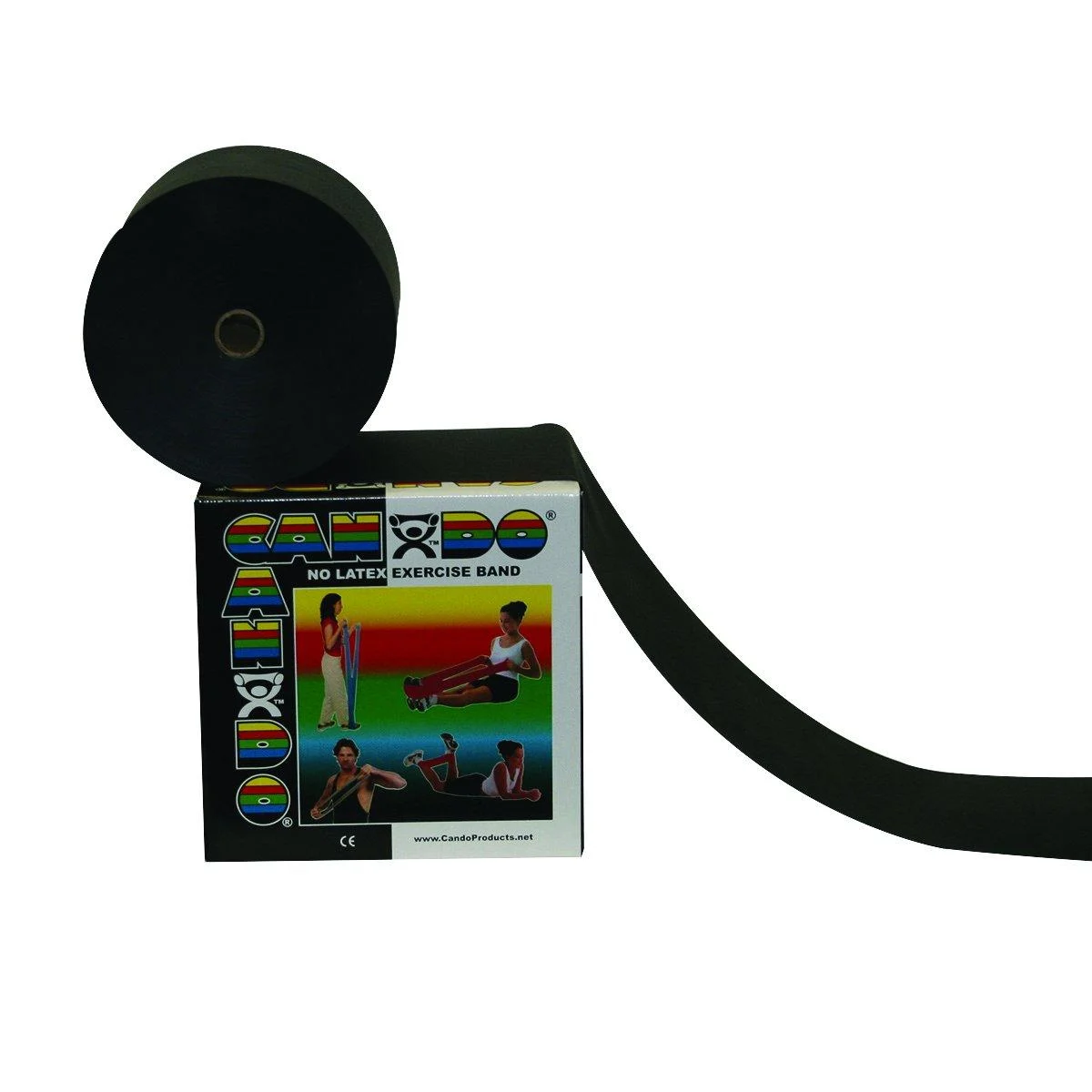 Cando 10-5625 Black Latex-Free Exercise Band X-Heavy Resistance 50 yd Length